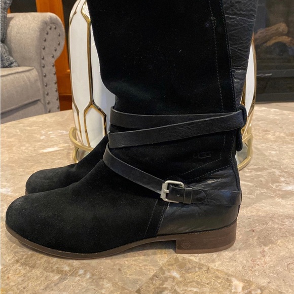 UGG Australia Black Suede/Leather Boots - Picture 5 of 8